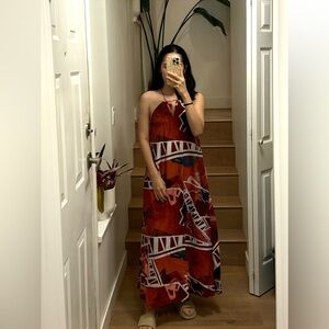 New! Urban Revivo Printed backless beach dress
